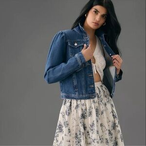 Anthro Pilcro puff sleeve denim jacket - XL